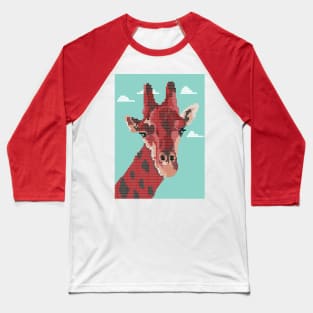 Homey Red Tall Giraffe Baseball T-Shirt